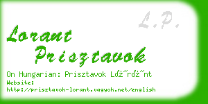 lorant prisztavok business card